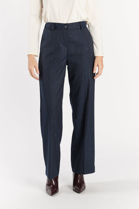PANTALON LARGE DENZEL DENIM LUREX