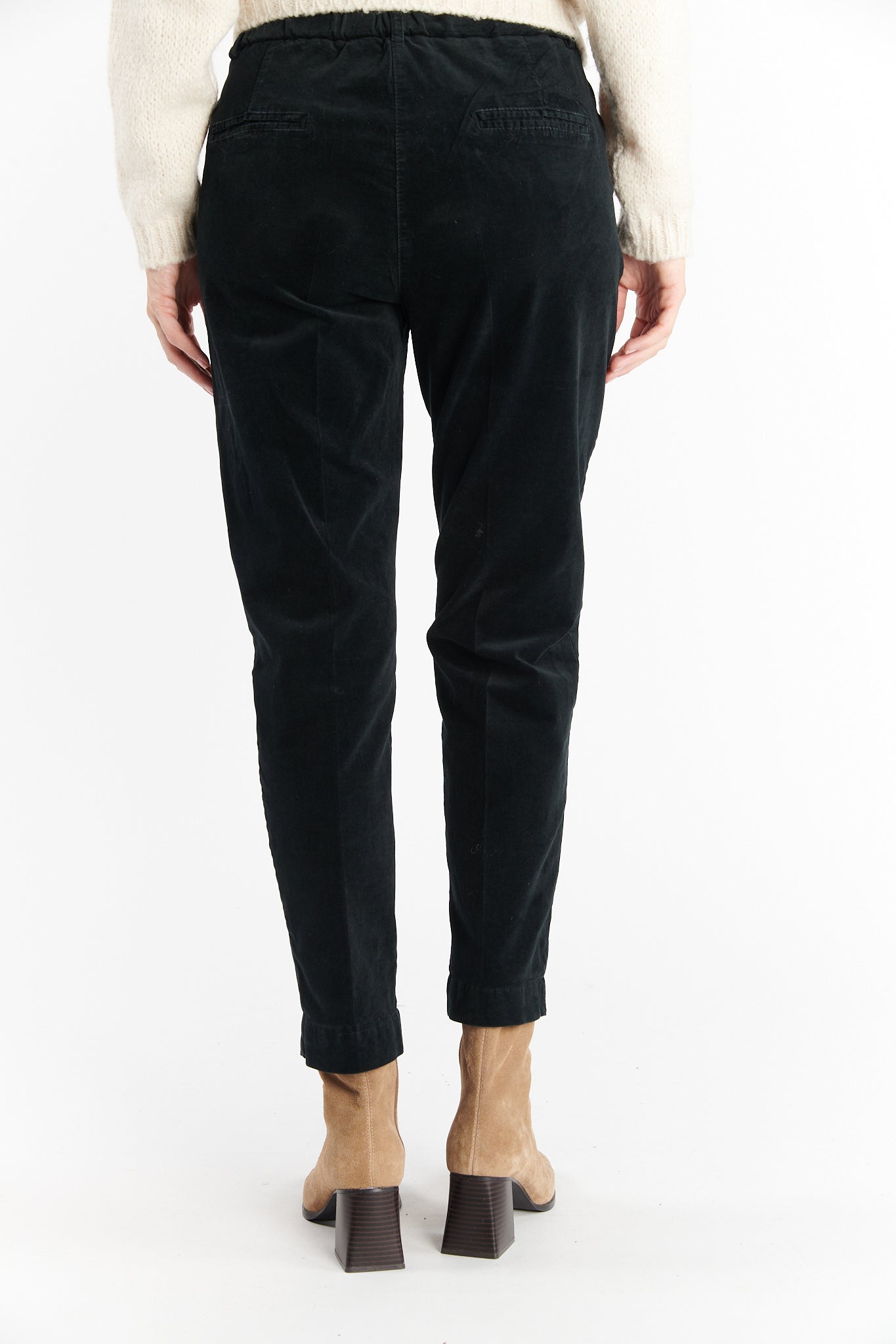 CHINO 7/8ÈME VELOURS DENNY NOIR