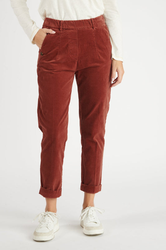 CHINO 7/8ÈME VELOURS DENNY PAPRIKA