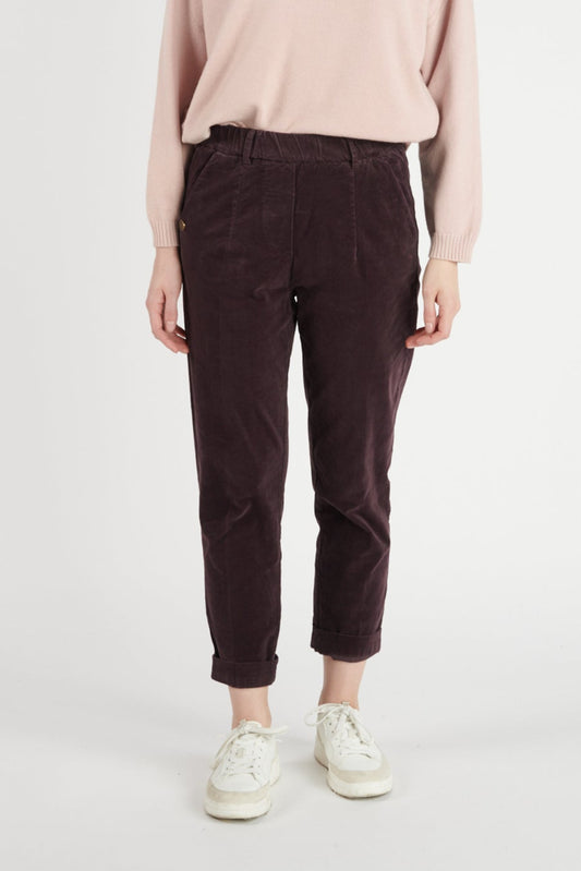 CHINO 7/8ÈME VELOURS DENNY PRUNE