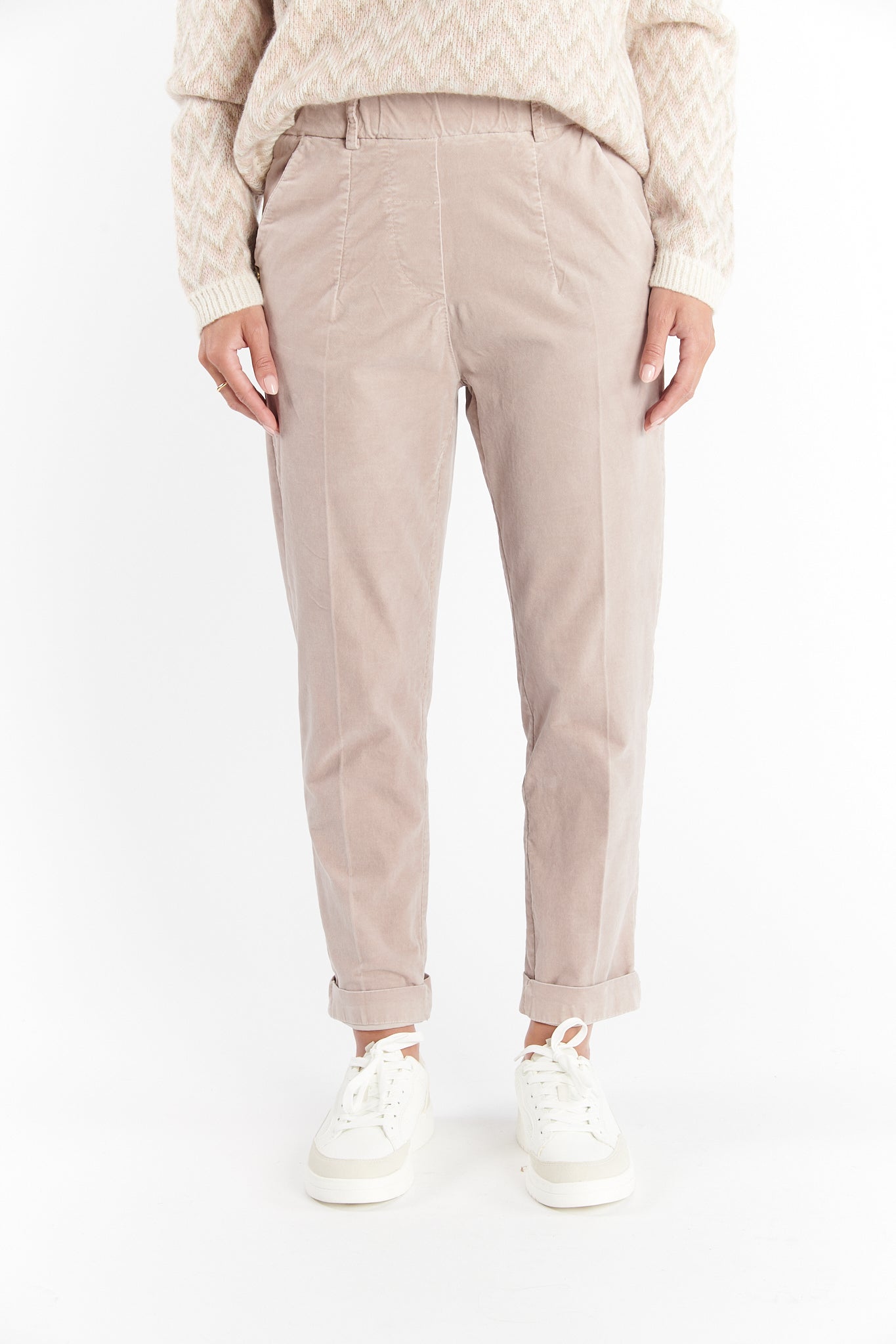 CHINO 7/8ÈME VELOURS DENNY SABLE ROSE