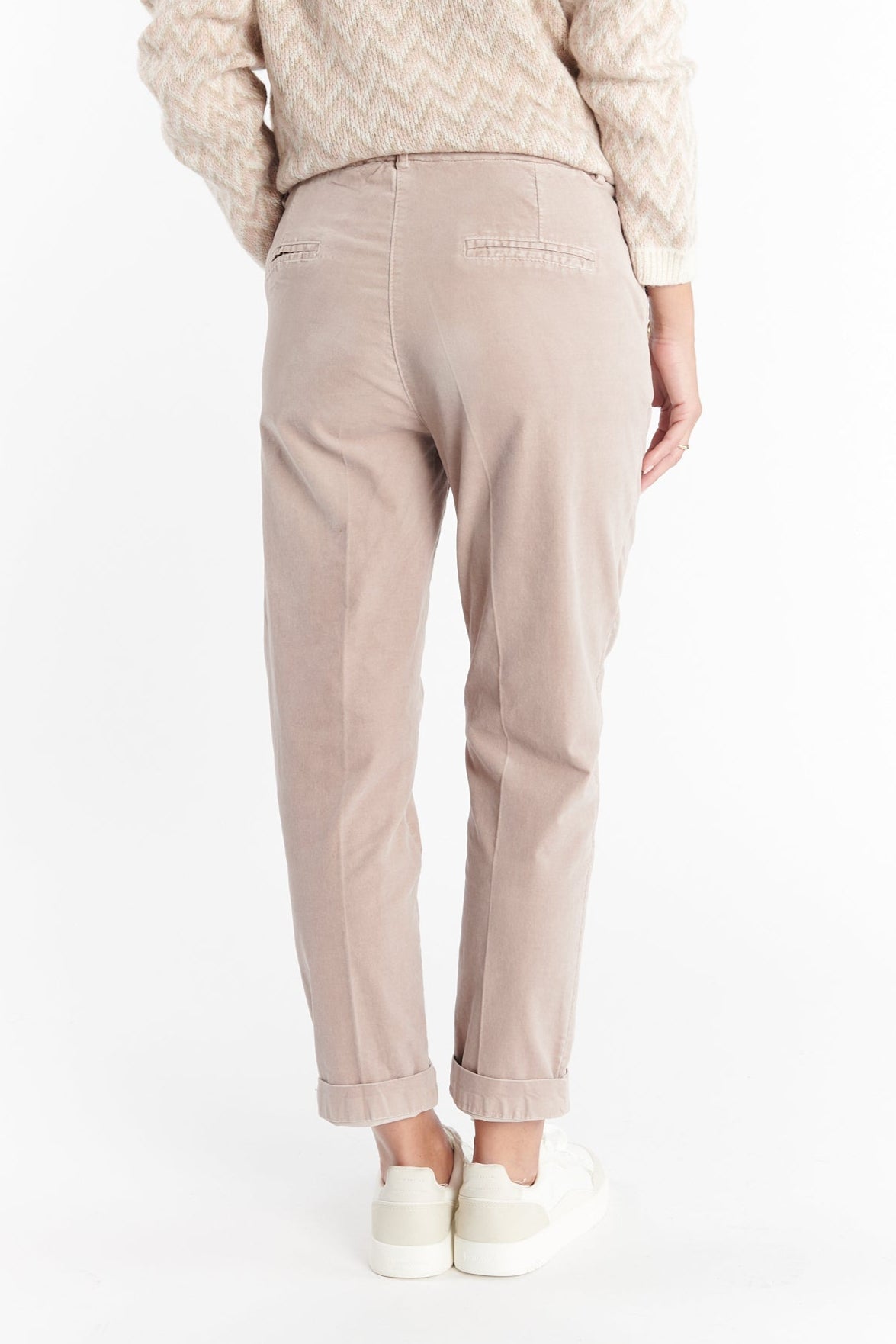 CHINO 7/8ÈME VELOURS DENNY SABLE ROSE