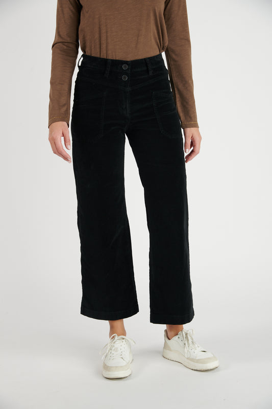 PANTALON ÉVASÉ 7/8 VELOURS DIONYS NOIR