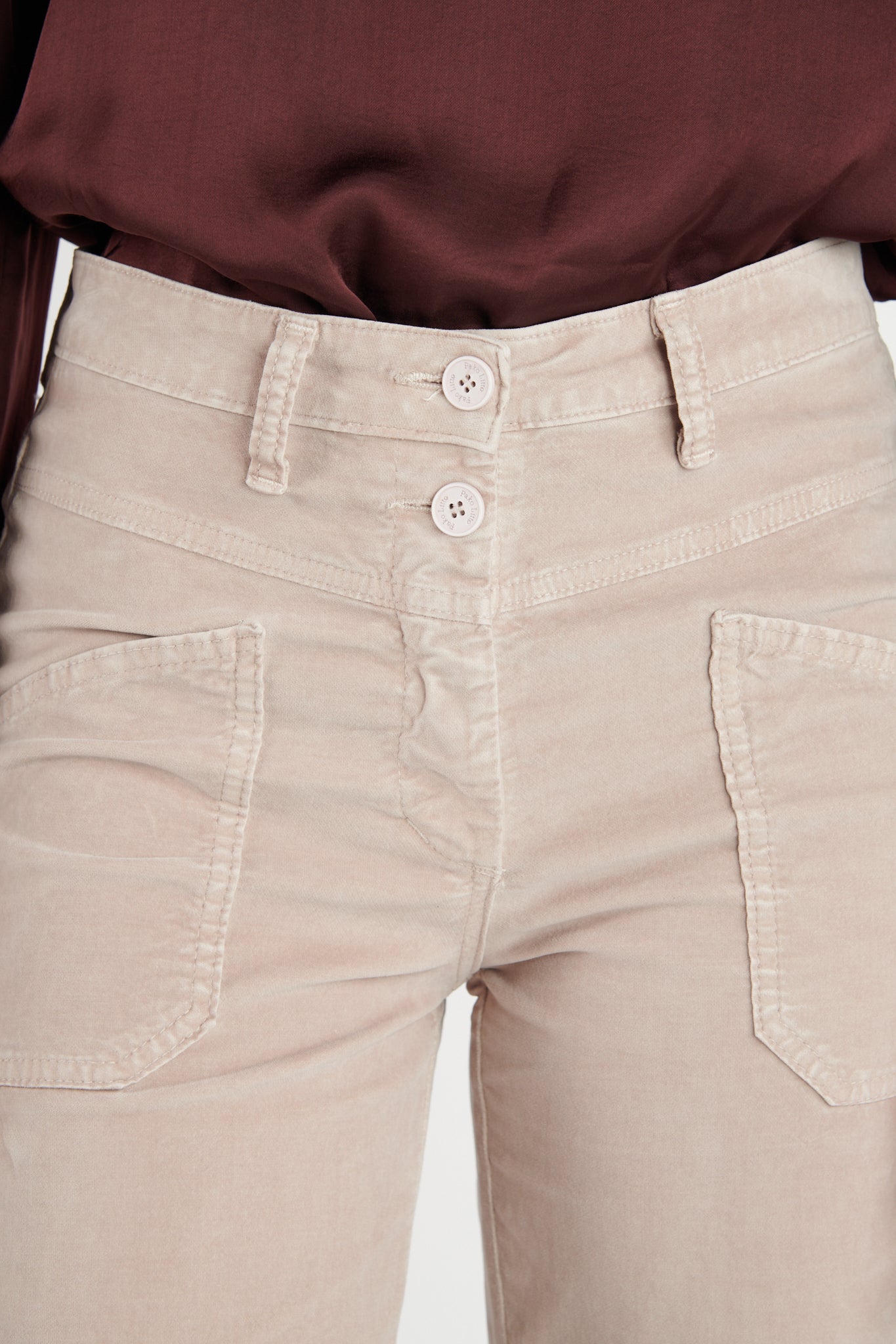 PANTALON ÉVASÉ 7/8 VELOURS DIONYS SABLE ROSE