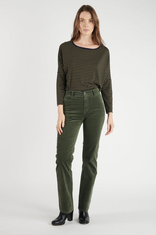 PANTALON FLARE VELOURS DELSON KAKI