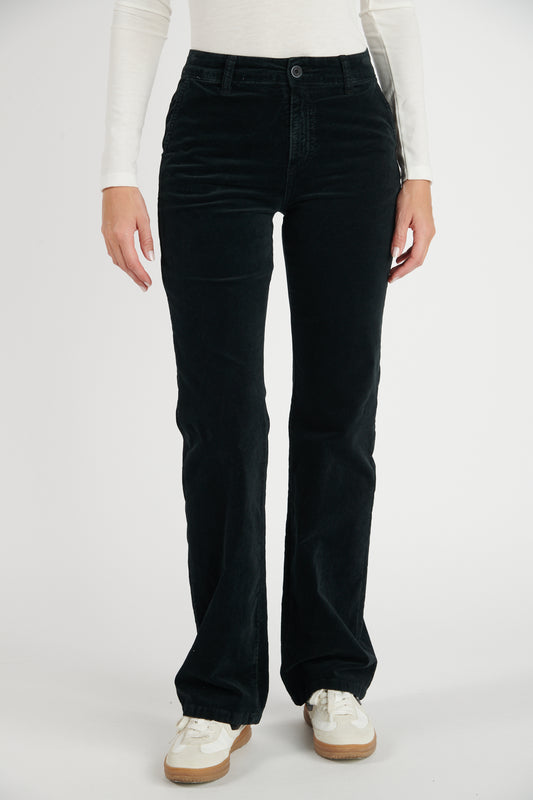 PANTALON FLARE VELOURS DELSON NOIR
