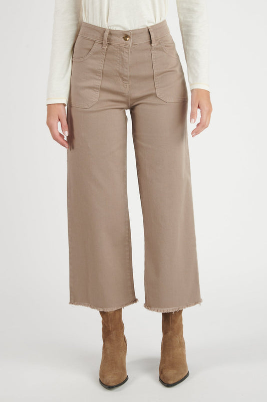PANTALON ÉVASÉ 7/8 DILAN TAUPE