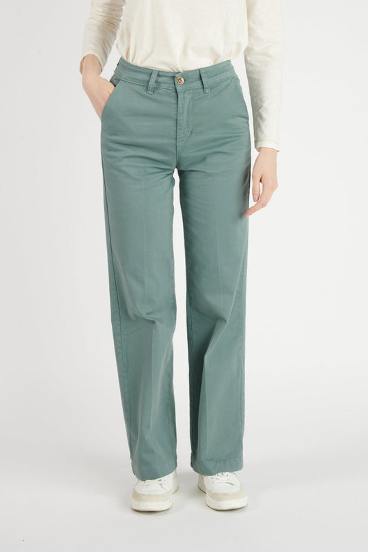 PANTALON LONG ÉVASÉ DION BLEU CENDRE