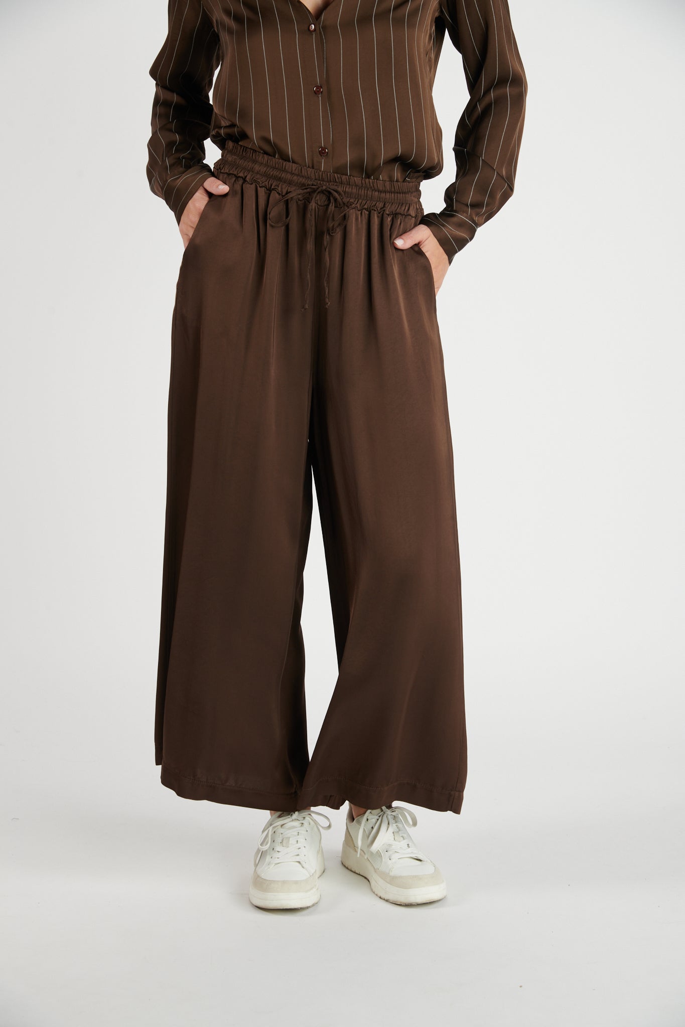 PANTALON AMPLE 7/8 ALIOT EBENE