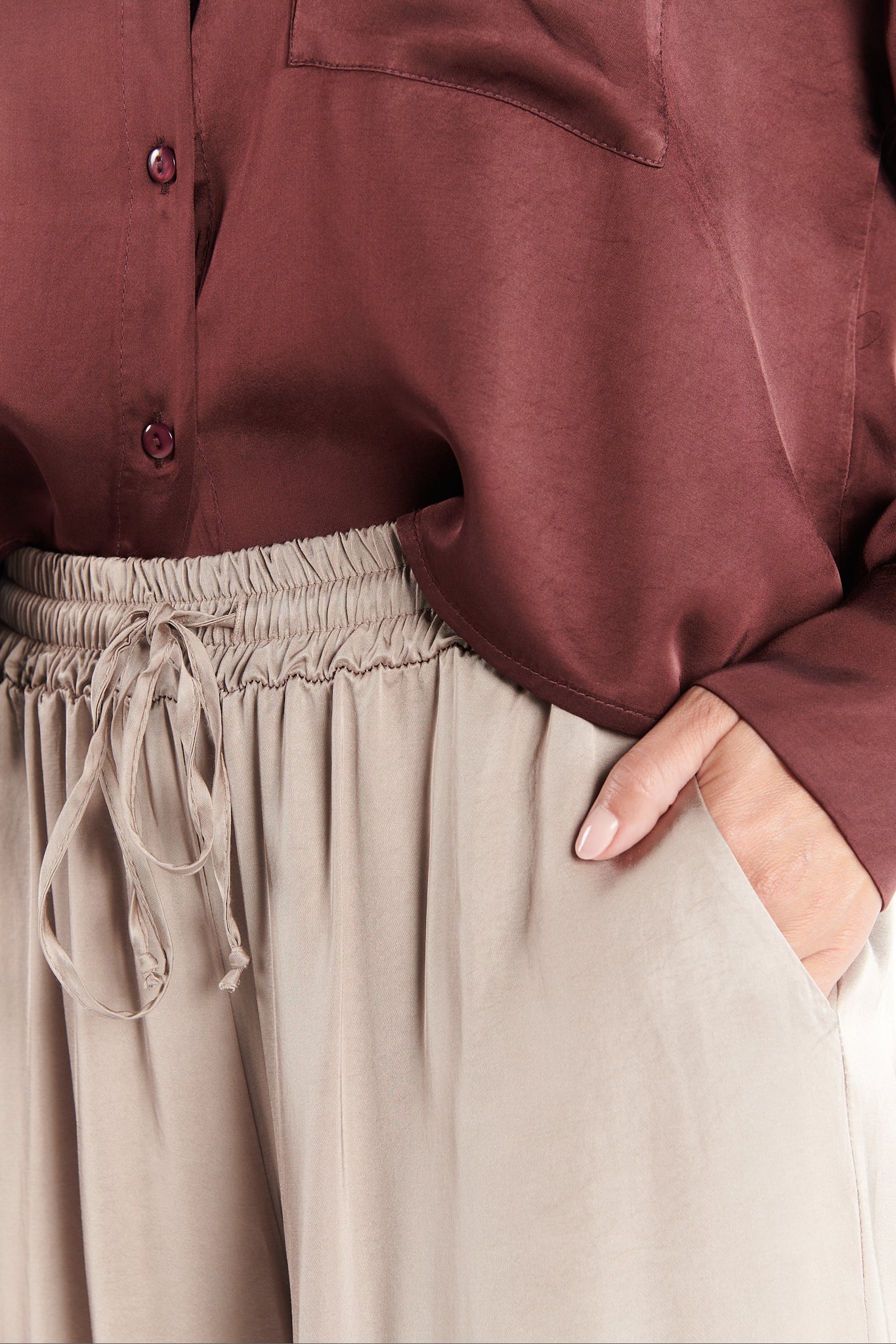 PANTALON AMPLE 7/8 ALIOT TAUPE