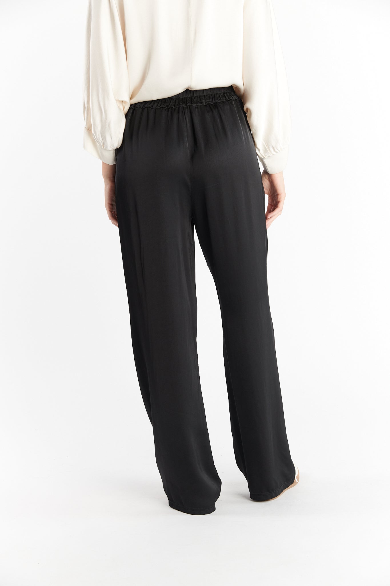 PANTALON LONG SATINÉ DREW NOIR