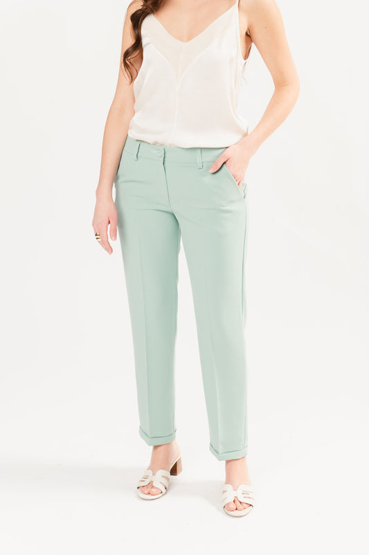 PANTALON 7/8 CIGARETTE ELSA VERT D'EAU