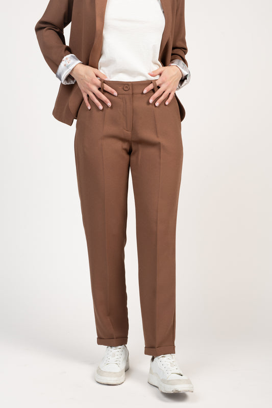 PANTALON 7/8 CIGARETTE ELSA MARRON