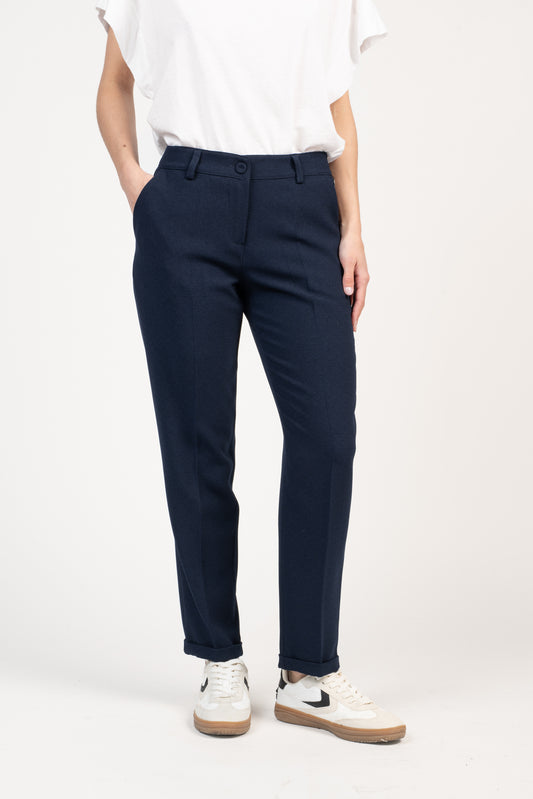 PANTALON 7/8 CIGARETTE ELSA MARINE