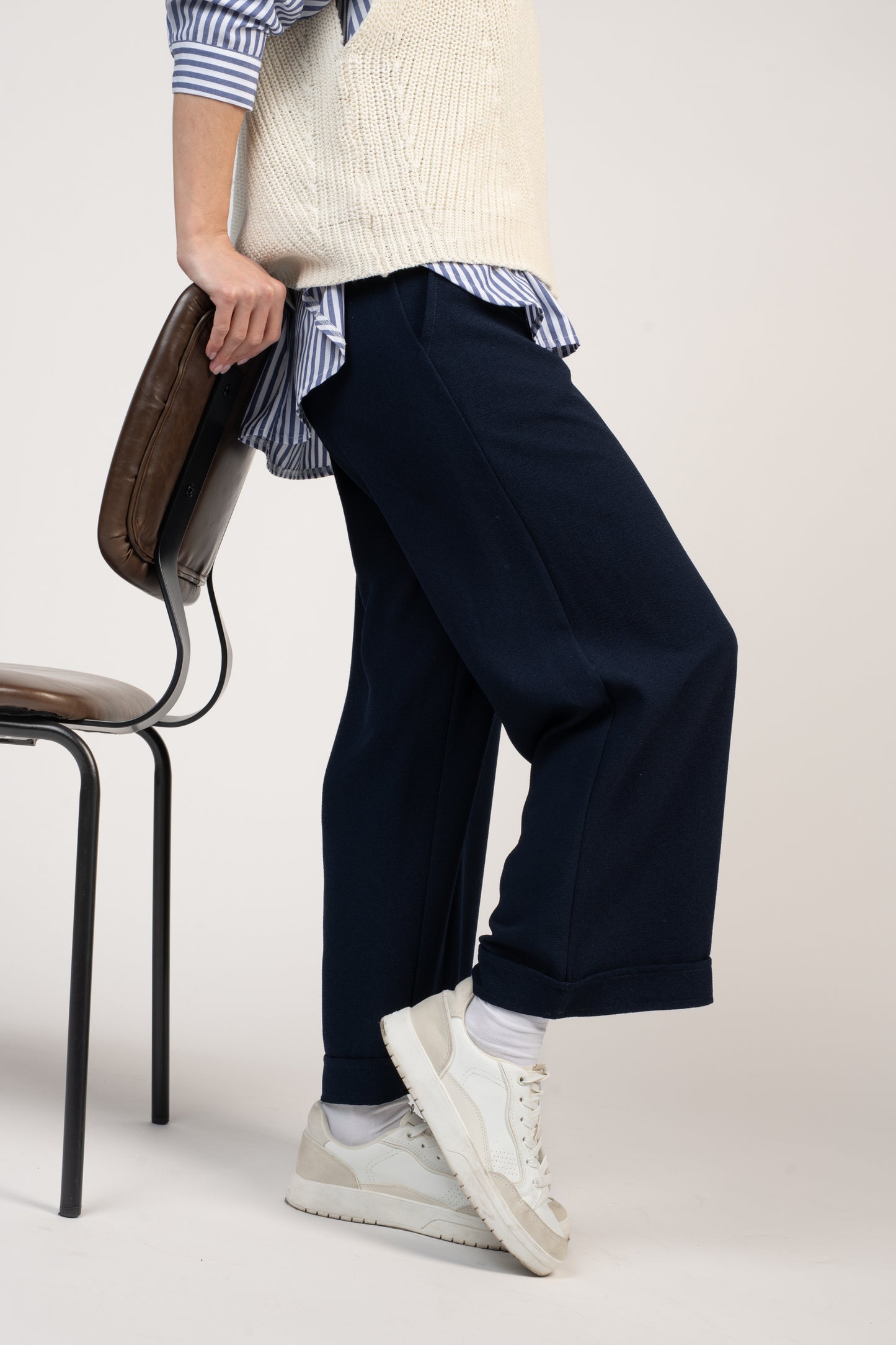 PANTALON 7/8ÈME ÉVASÉ EVA MARINE
