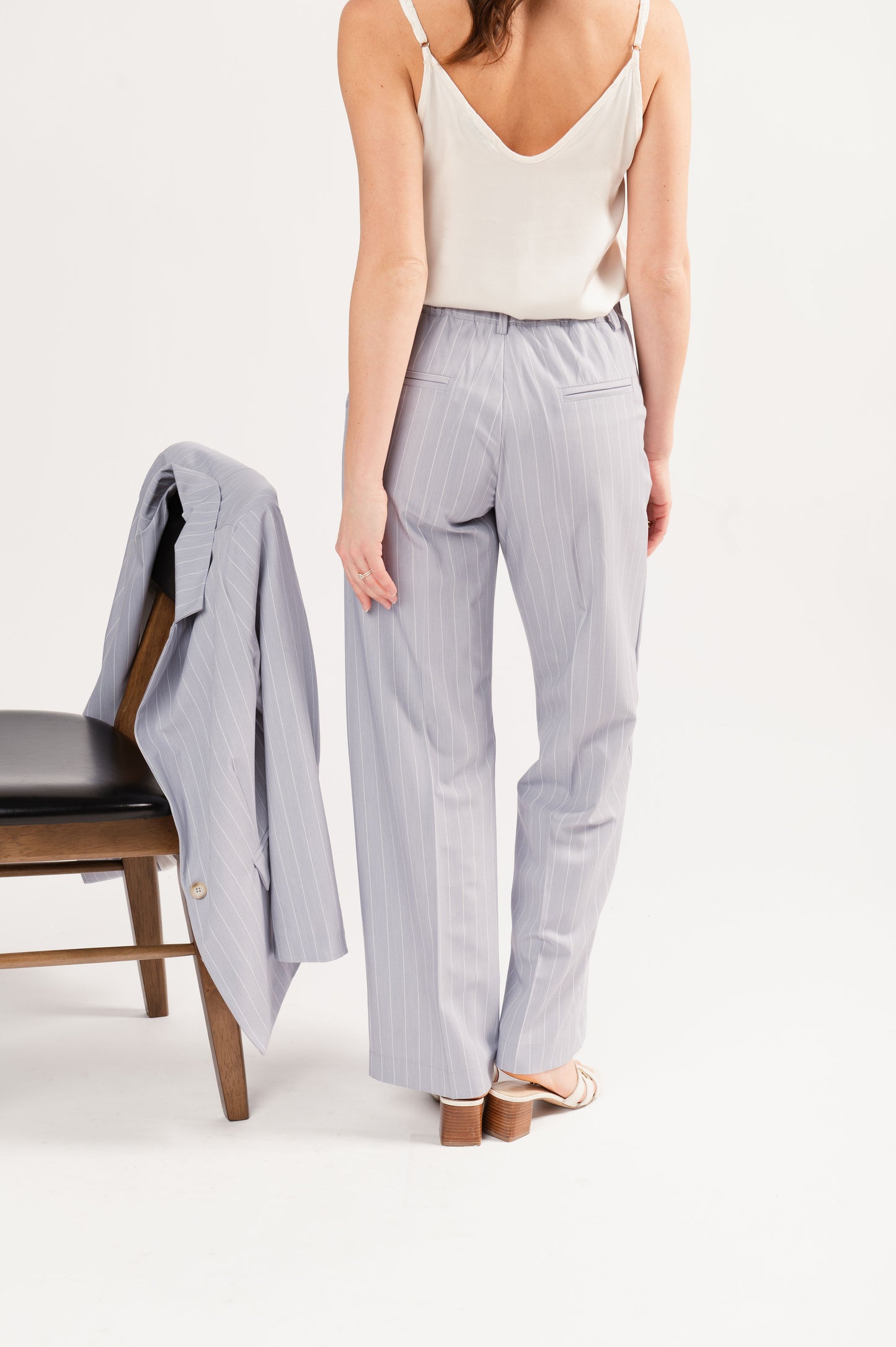 PANTALON À RAYURES ÉDEN GRIS