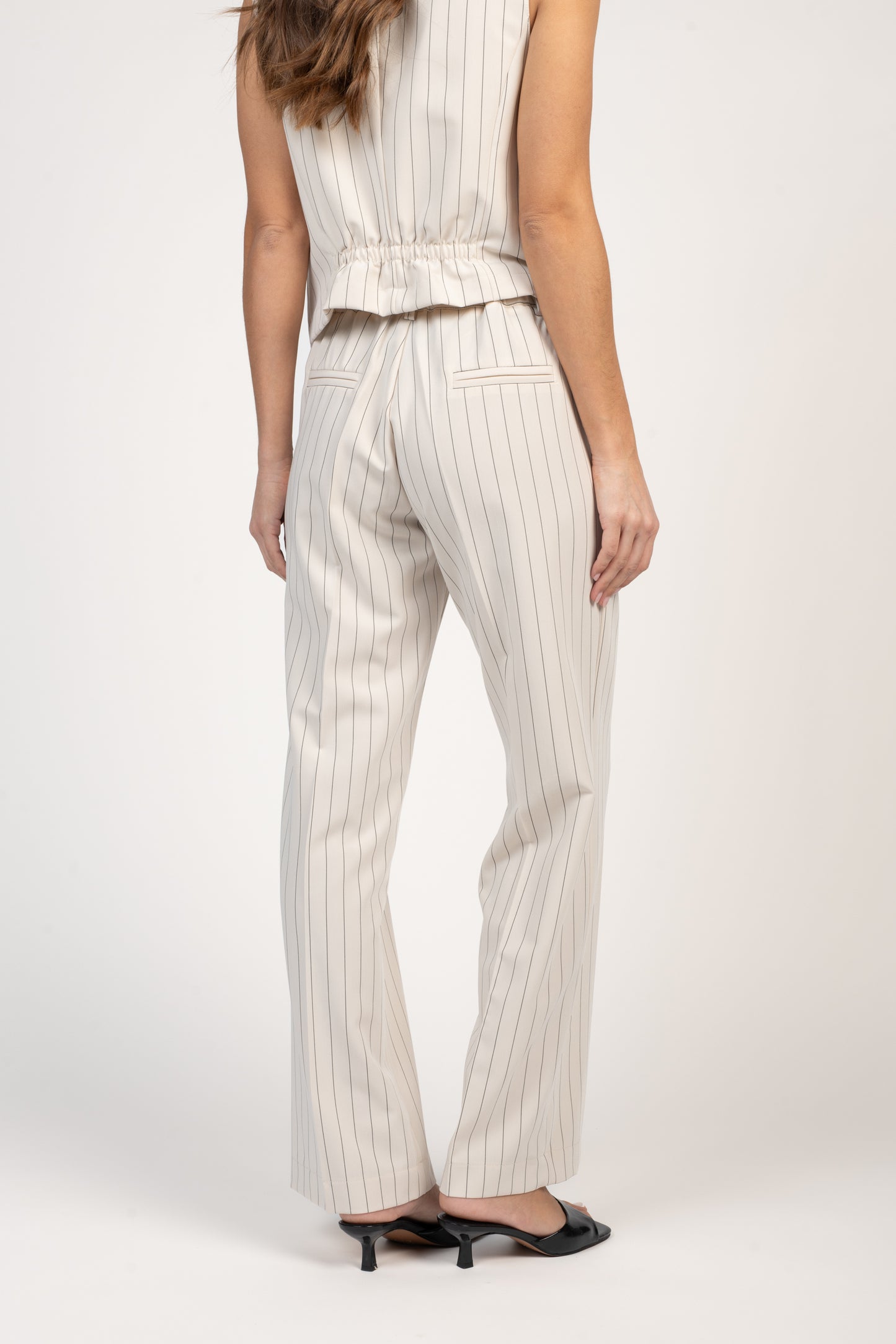 PANTALON À RAYURES ÉDEN ÉCRU