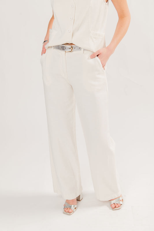 PANTALON ÉVASÉ ESMÉE ÉCRU