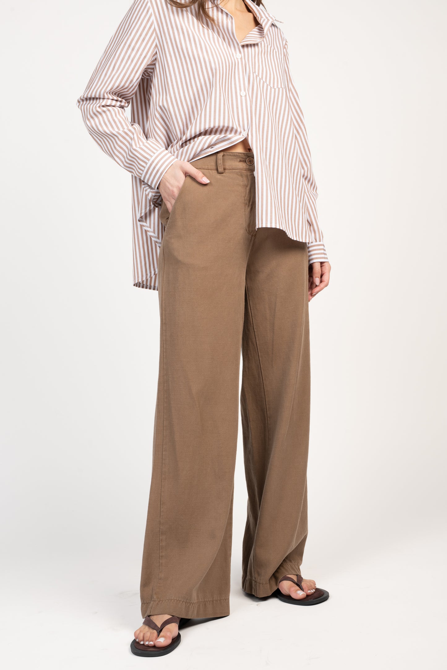 PANTALON ÉVASÉ ESMÉE MARRON