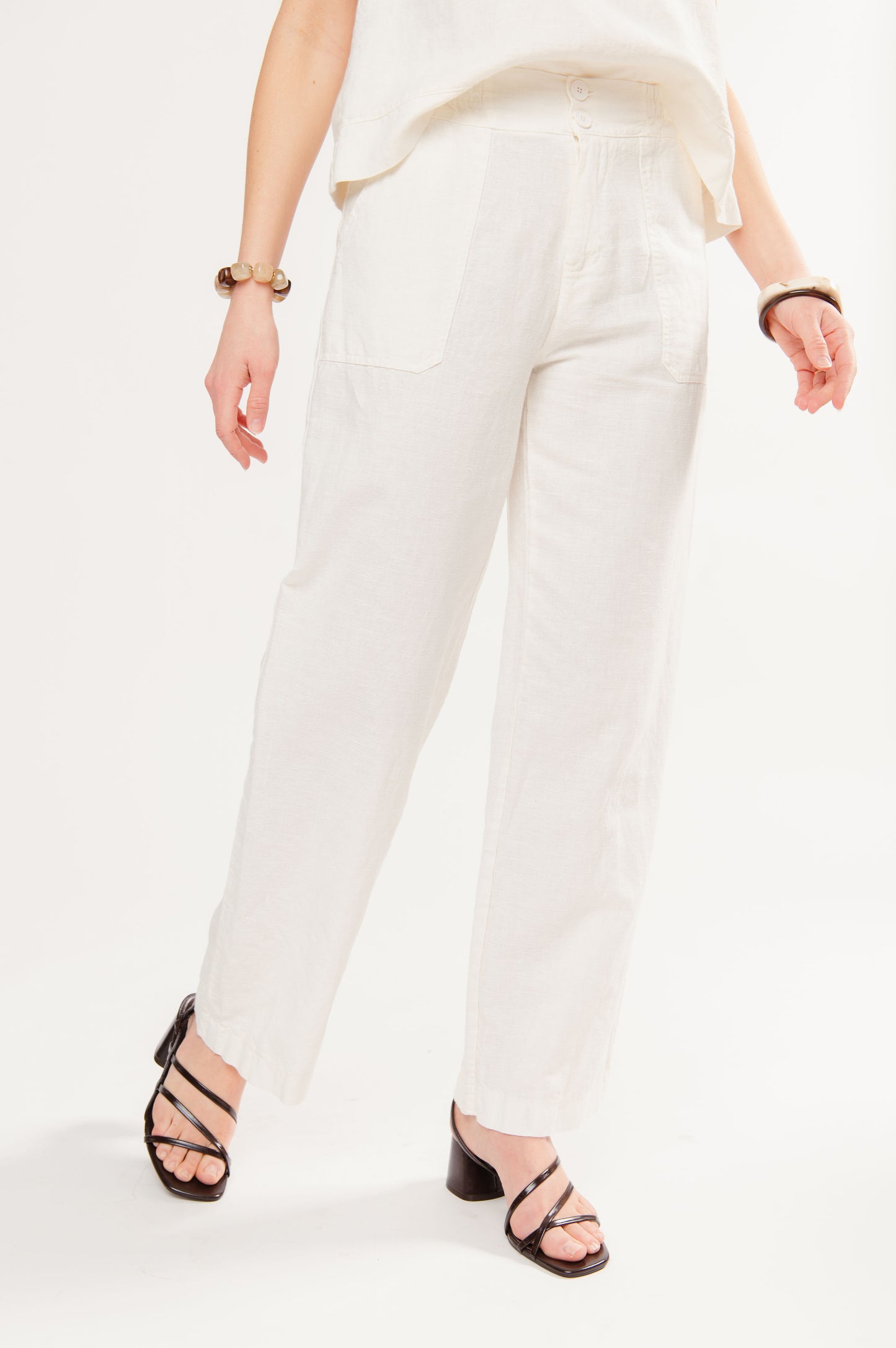 PANTALON EN LIN FÉDÉRICA ÉCRU