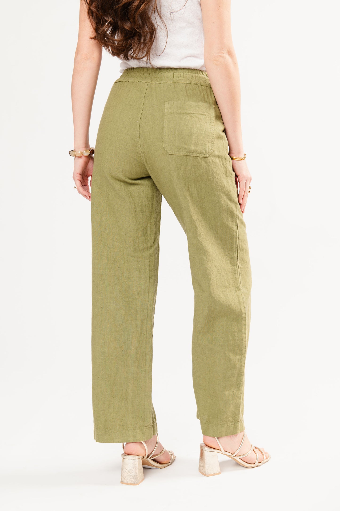 PANTALON EN LIN FÉDÉRICA VERT