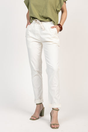 FANNY ECRU CHINO JOGGERS