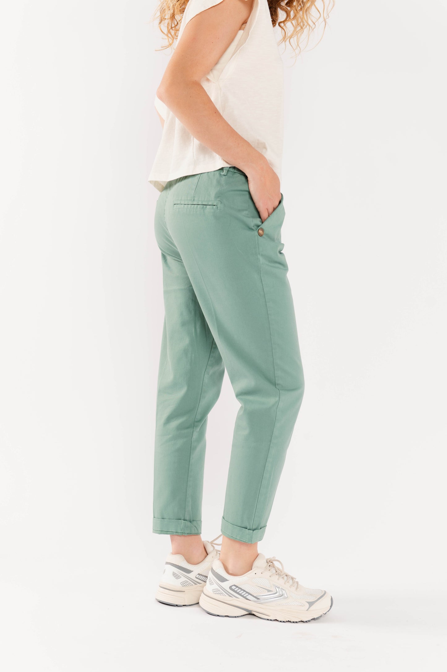 CHINO 7/8ÈME ELIOTT VERT D'EAU