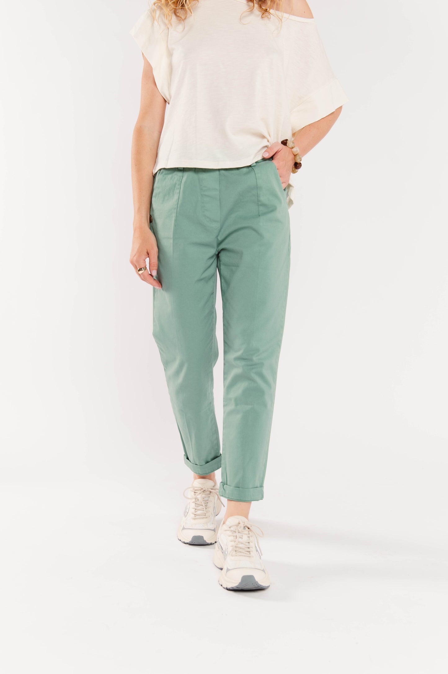 CHINO 7/8ÈME ELIOTT VERT D'EAU