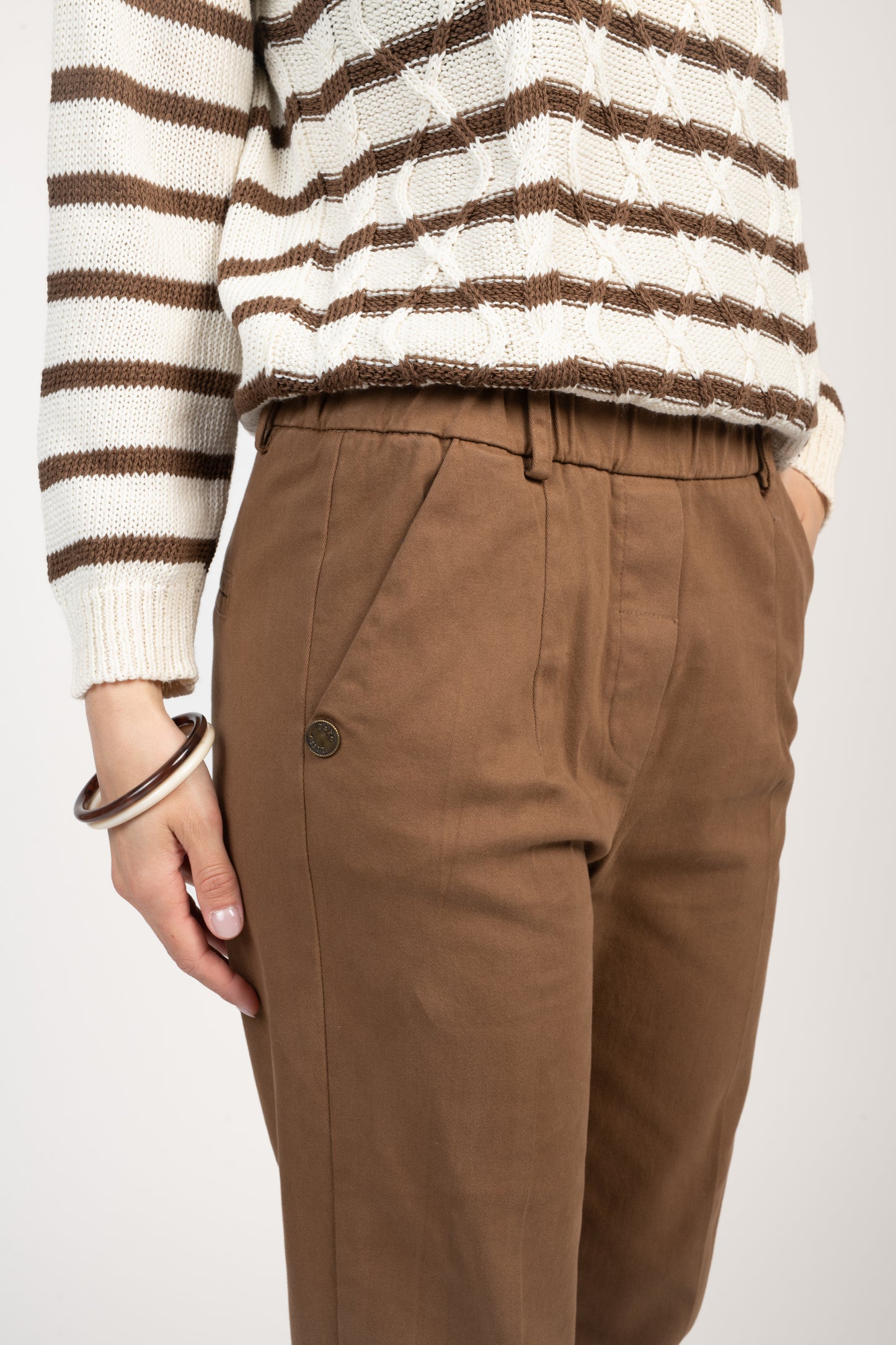 CHINO 7/8ÈME ELIOTT MARRON