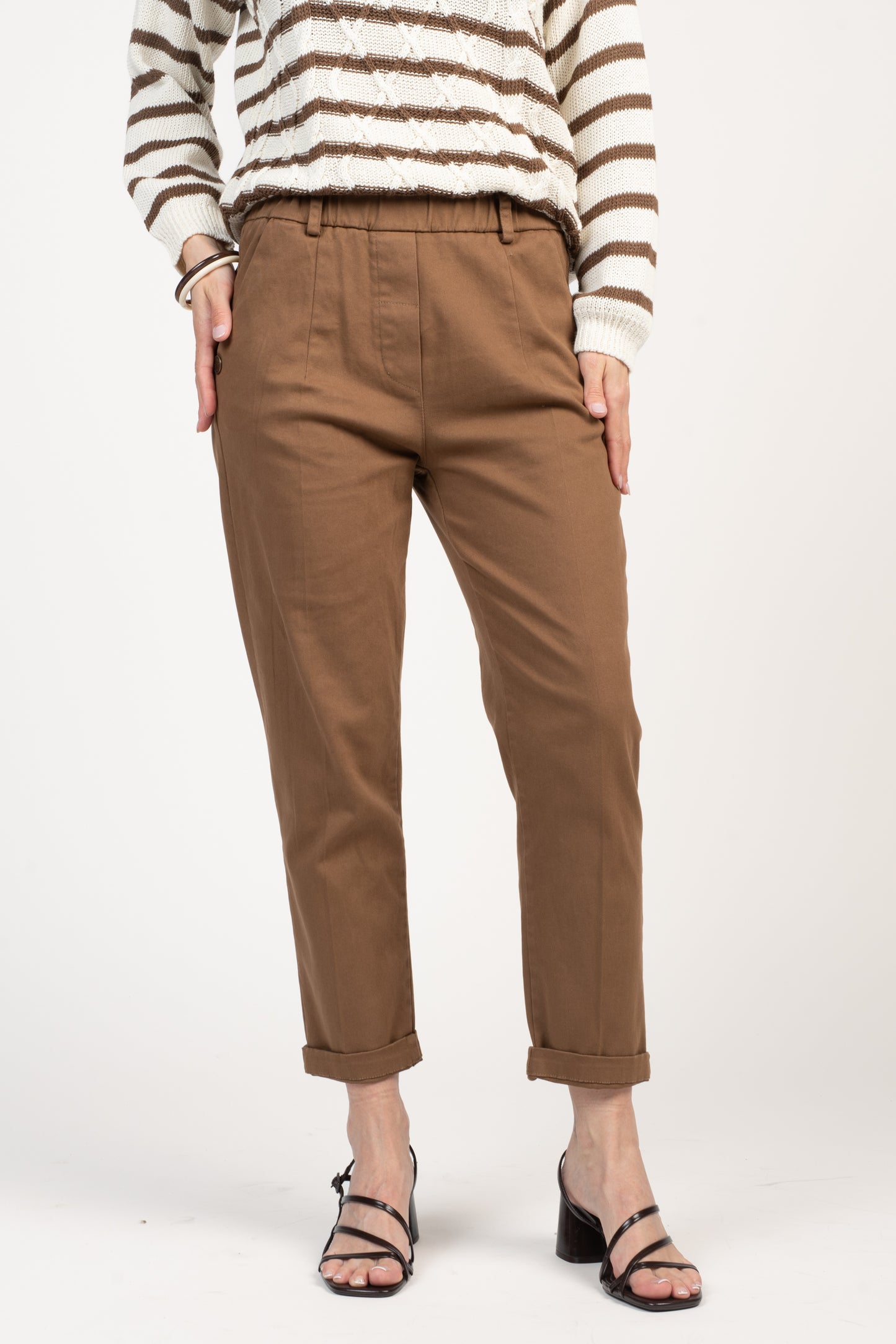 CHINO 7/8ÈME ELIOTT MARRON
