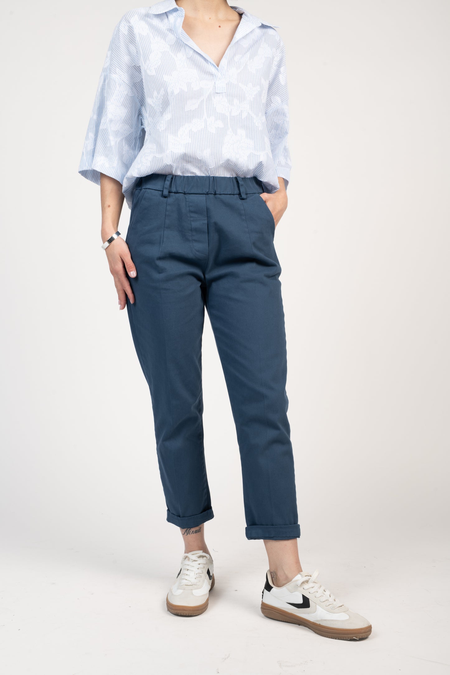 CHINO 7/8ÈME ELIOTT BLEU