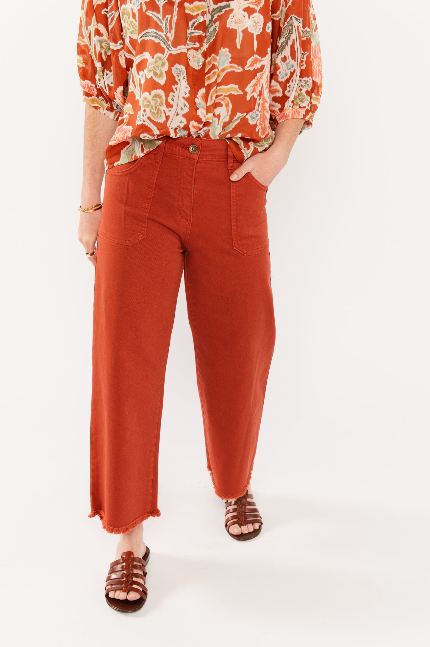 PANTALON ÉVASÉ 7/8ÈME ÉVAN PAPRIKA