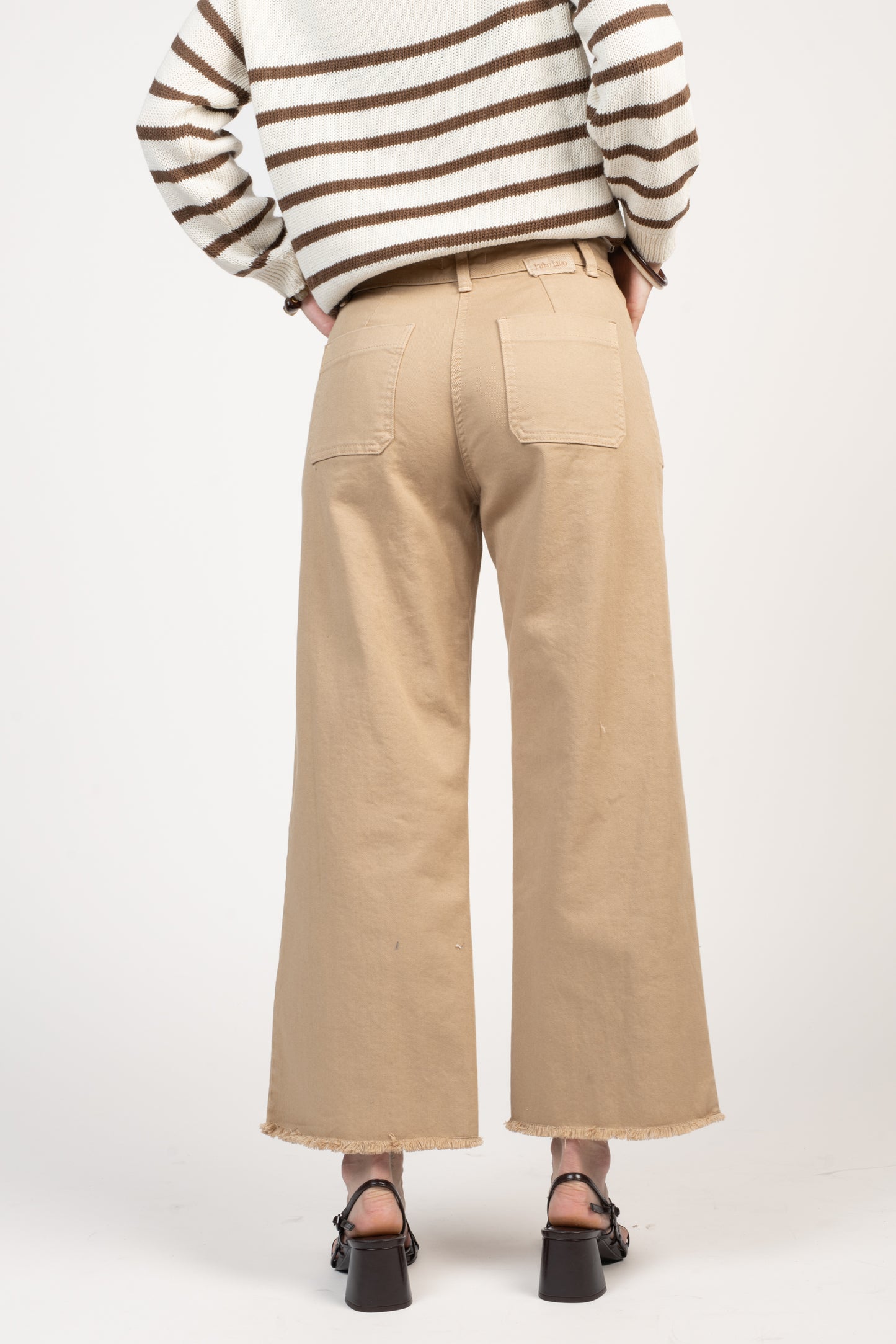 PANTALON ÉVASÉ 7/8ÈME ÉVAN SABLE