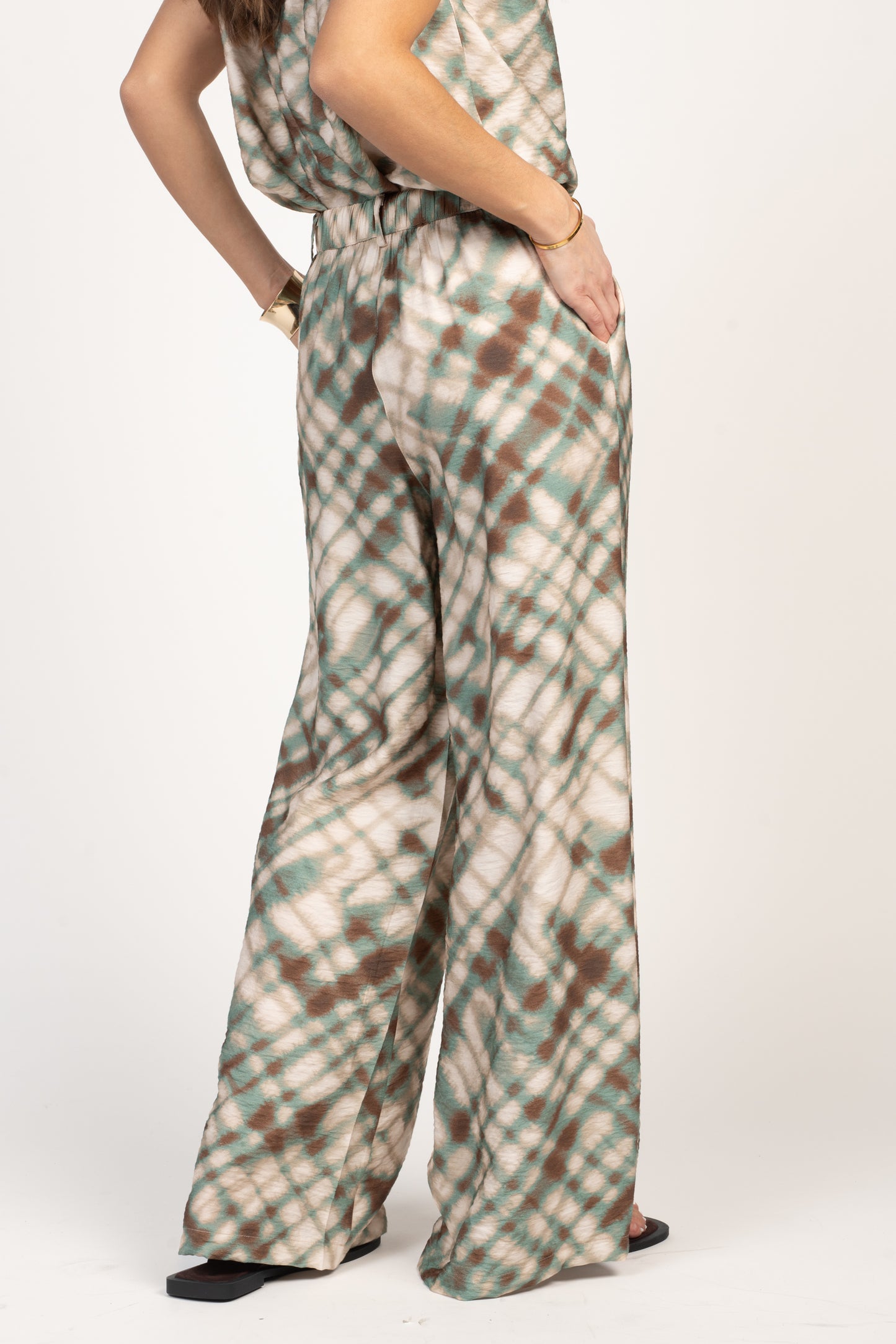 PANTALON LONG ÉLÉA VERT & NOISETTE