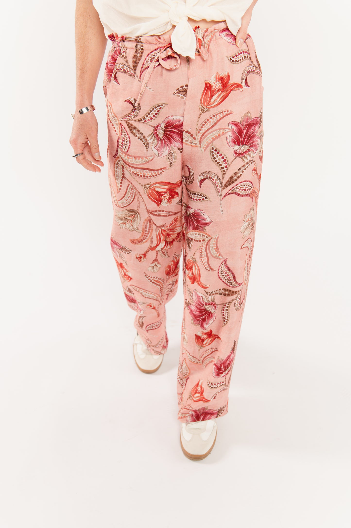 PANTALON À FLEURS ESMÉ ROSE