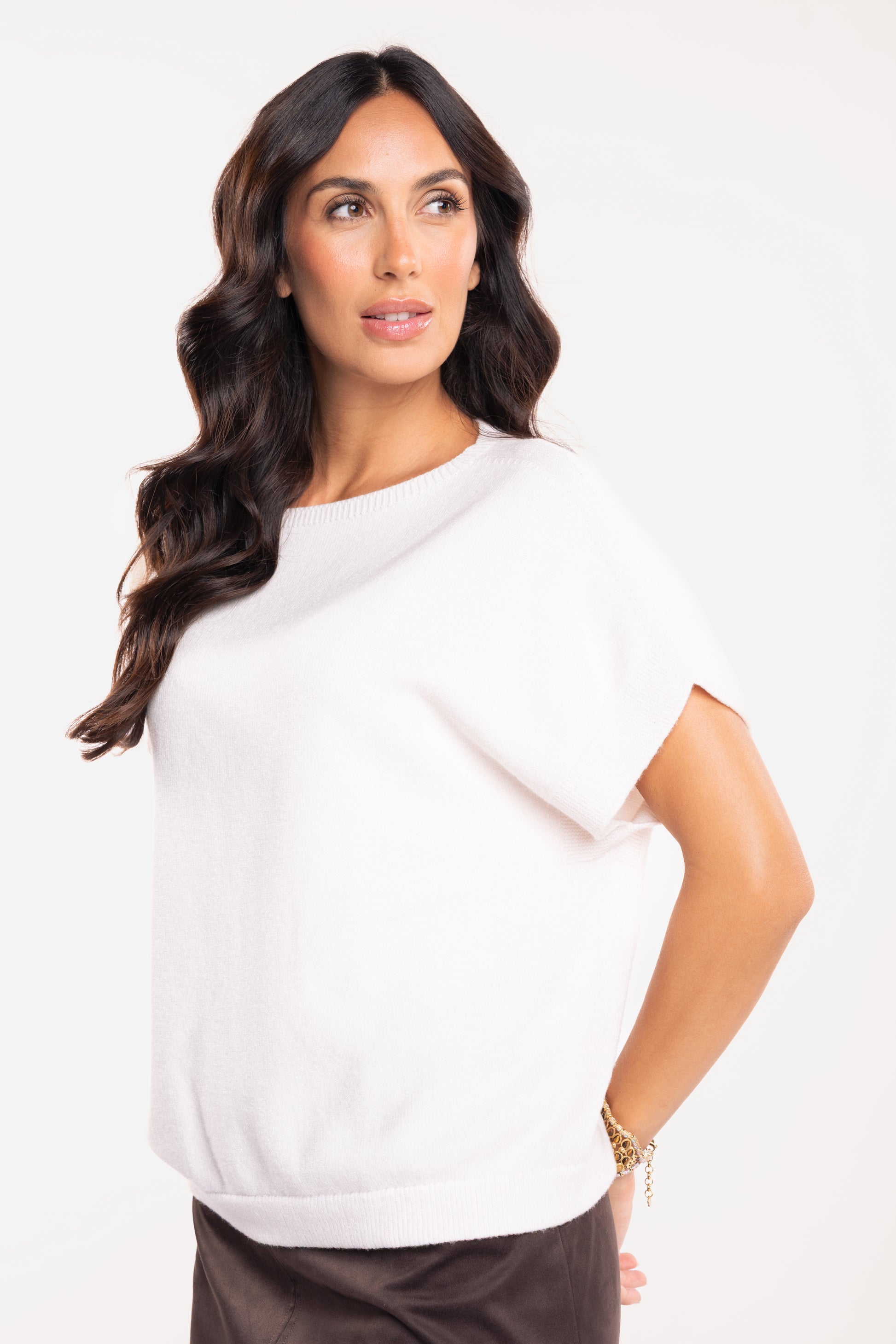 Pull ample femme écru