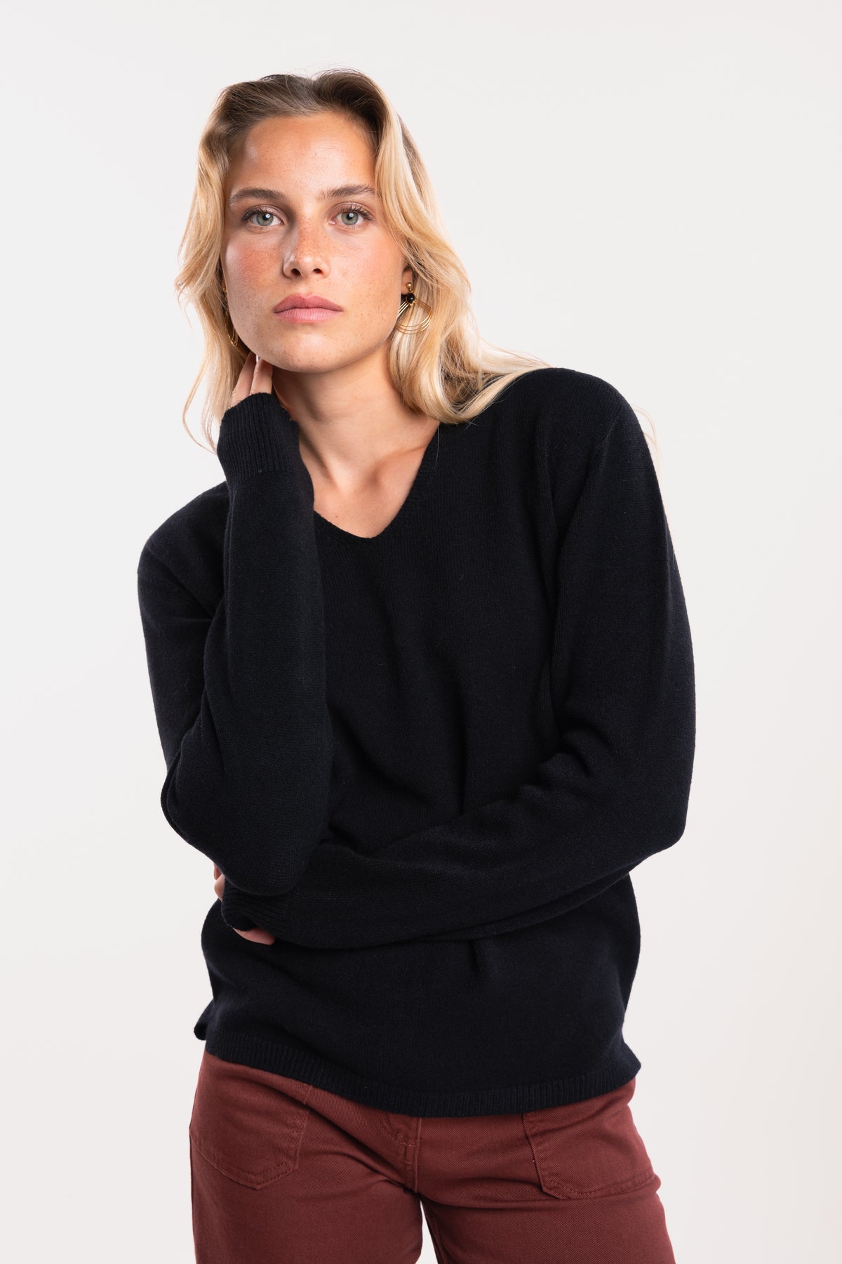 Pull ample femme noir