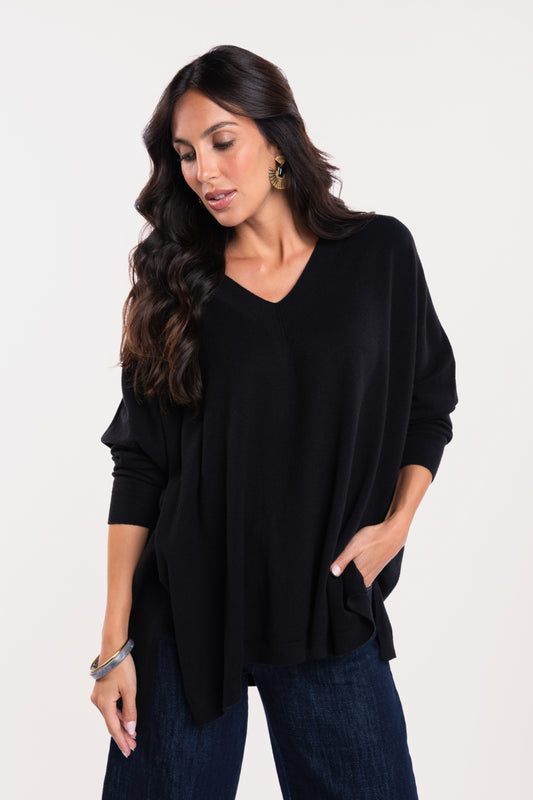 Pull oversize noir