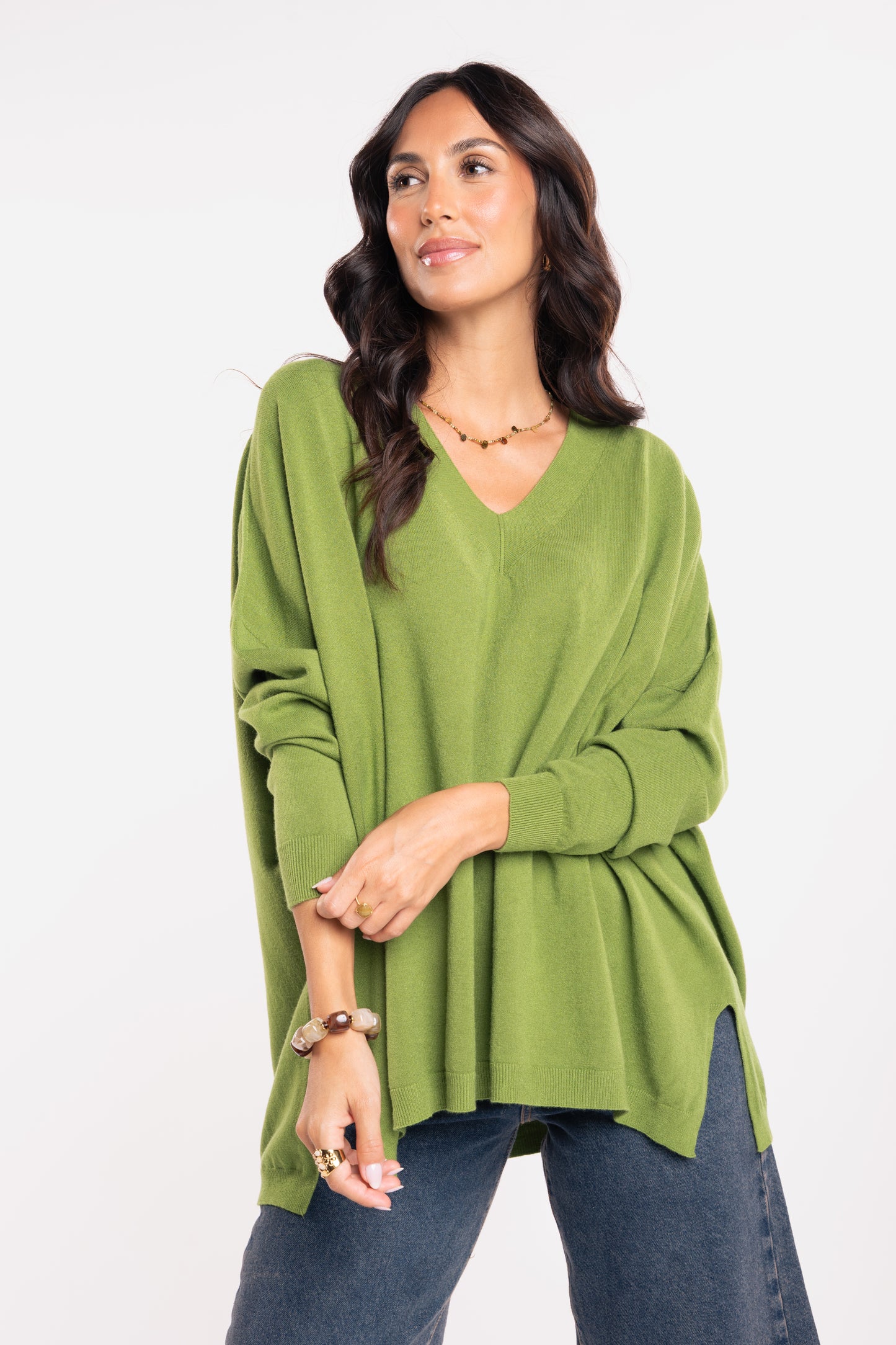 Pull oversize vert 
