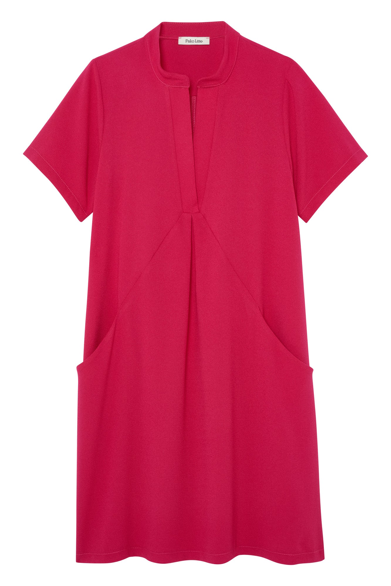 ROBE MANCHES COURTES AUDREY FUSHIA