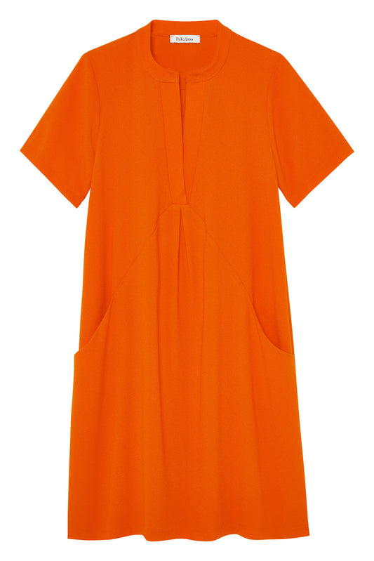 ROBE MANCHES COURTES AUDREY ORANGE