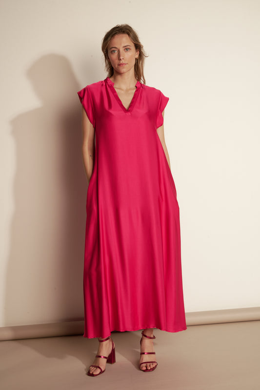 ROBE LONGUE ARLÈNE FUCHSIA