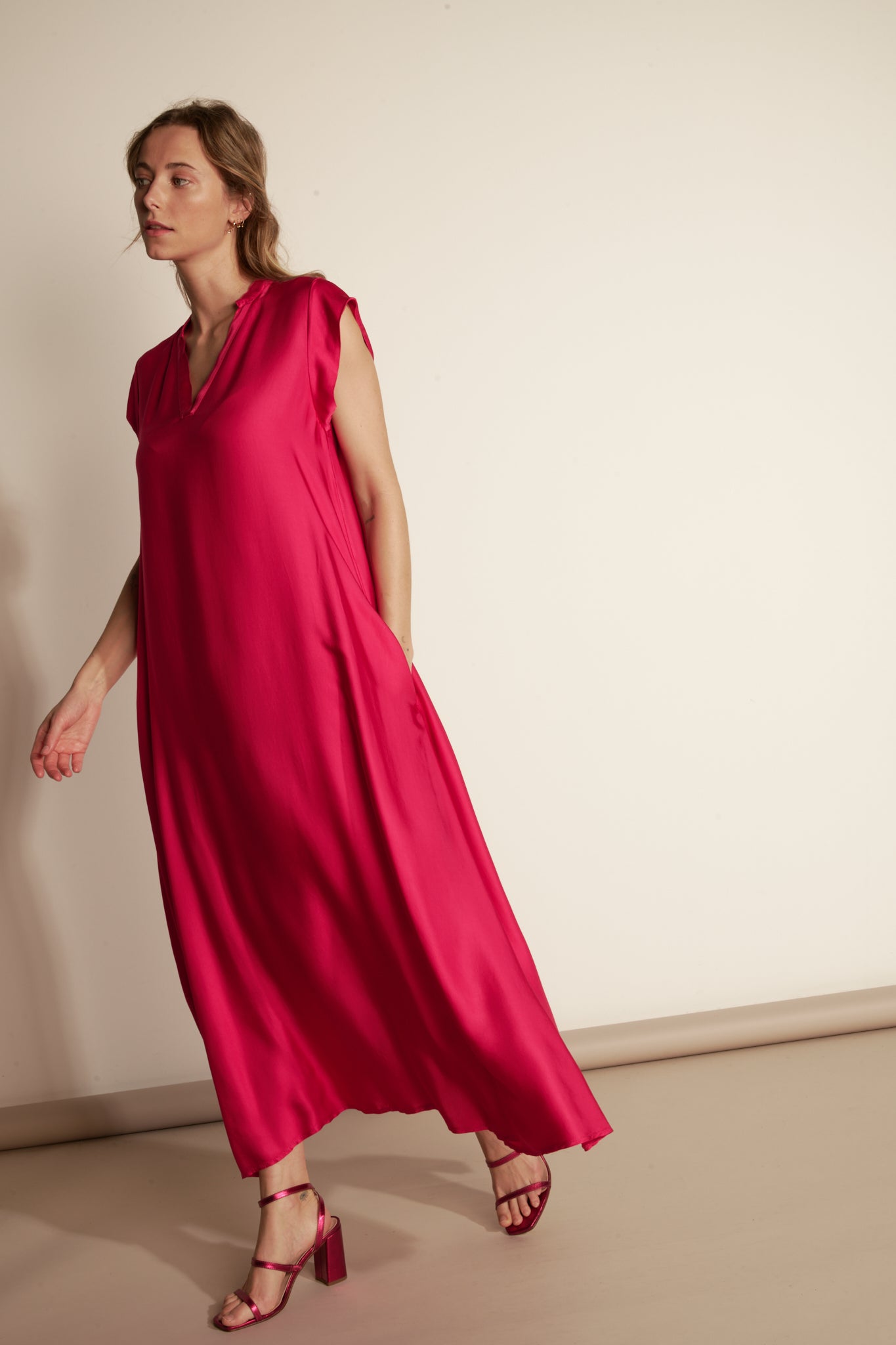 ROBE LONGUE ARLÈNE FUCHSIA