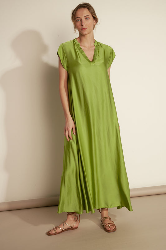 ROBE LONGUE ARLÈNE PISTACHE