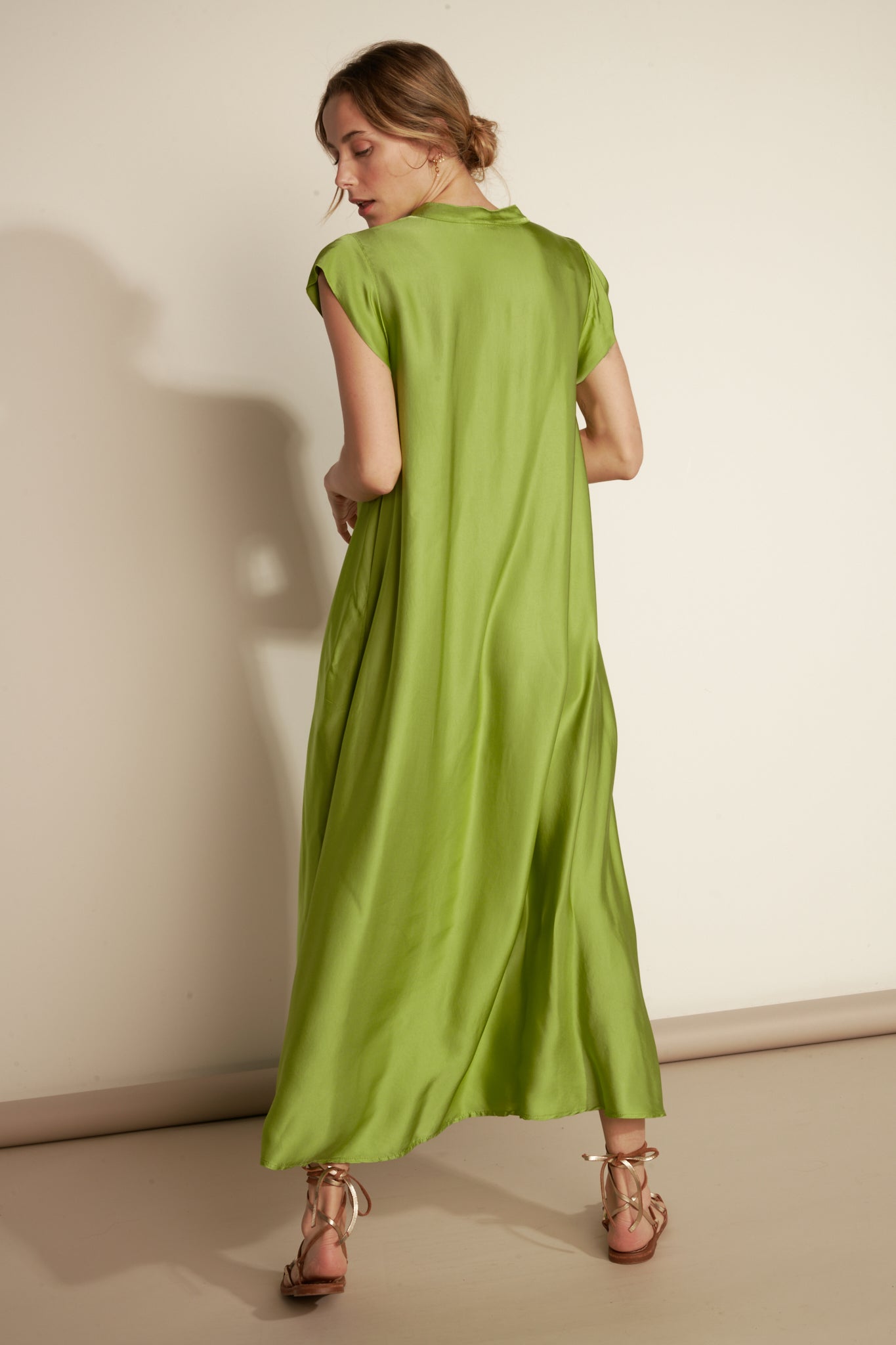 ROBE LONGUE ARLÈNE PISTACHE