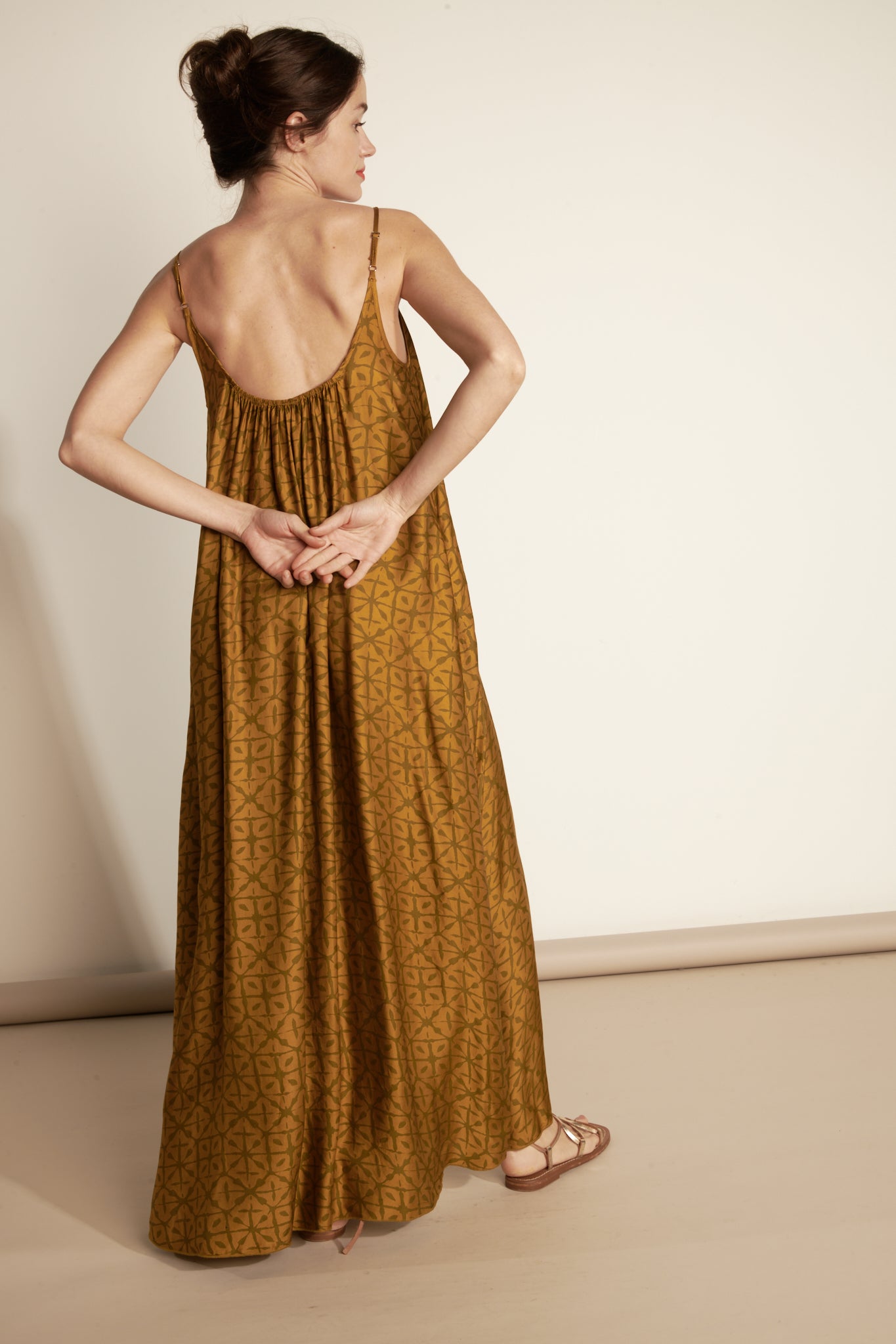 ROBE LONGUE ALI IMPRIMÉE ETHNIQUE AMBRE
