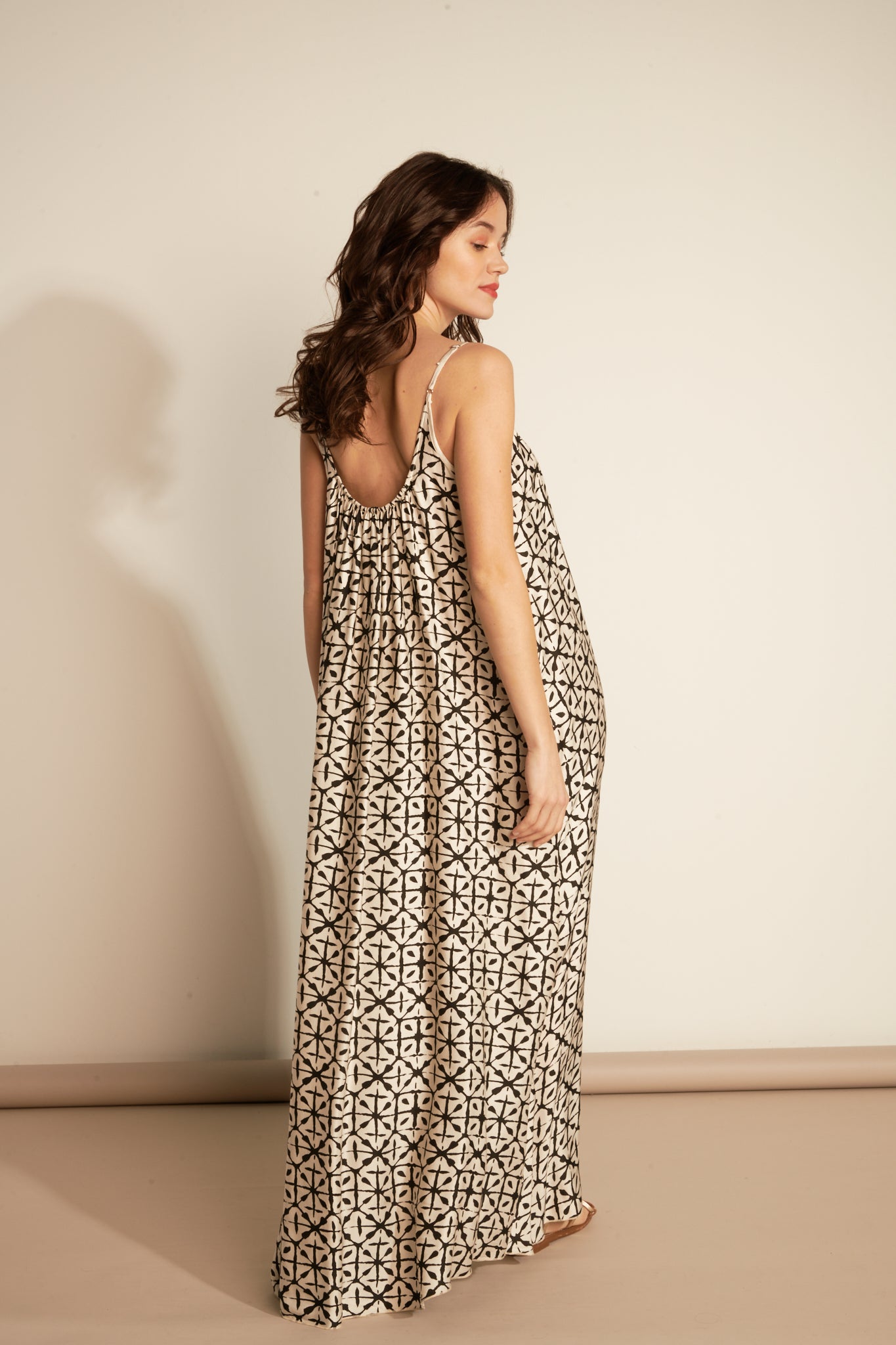 LONG BRETL FINE SILKY ETHNIC DRESS (FA650A05Q) - NATURAL 77V