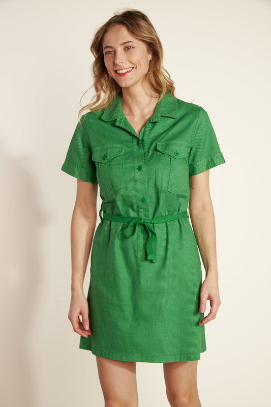 ROBE À RAYURES ANAIS VERT