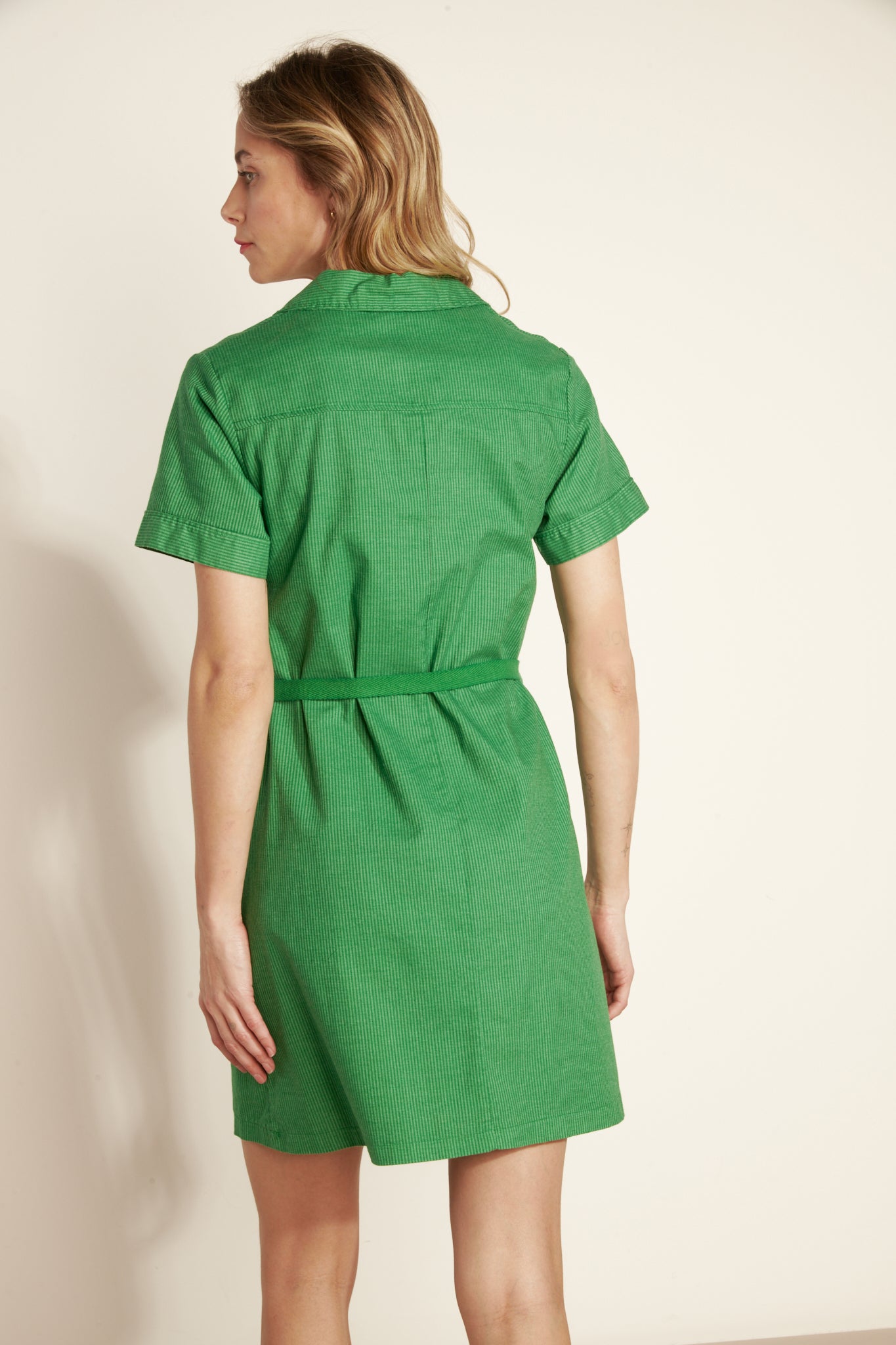 ROBE À RAYURES ANAIS VERT