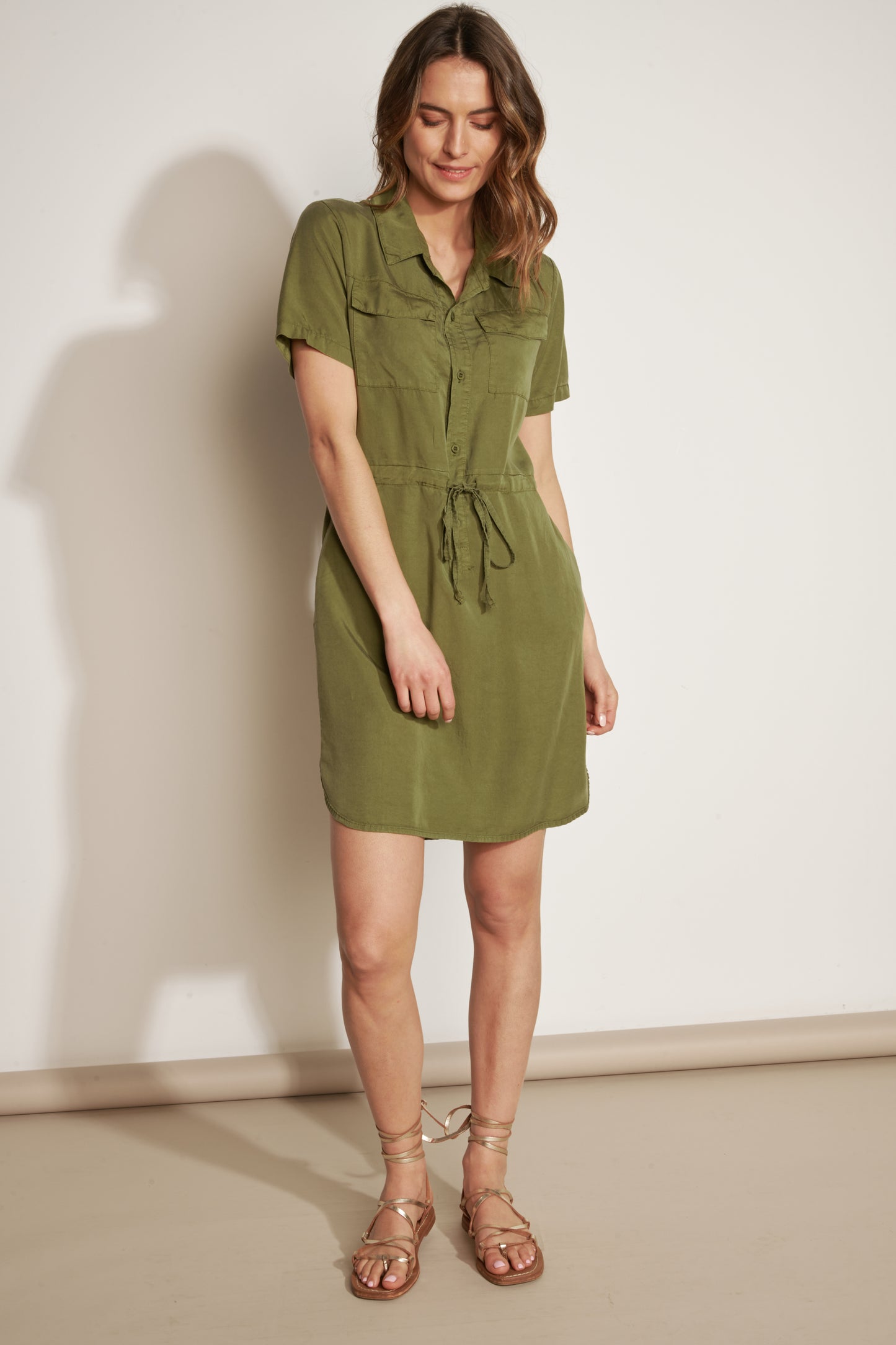 AMATA KHAKI TENCEL DRESS